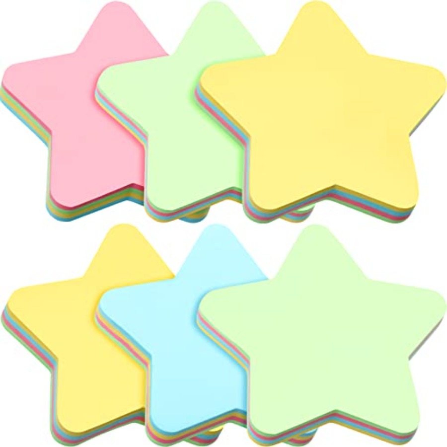 Home Office X Post - 6 Pack Star Shape Sticky Notes