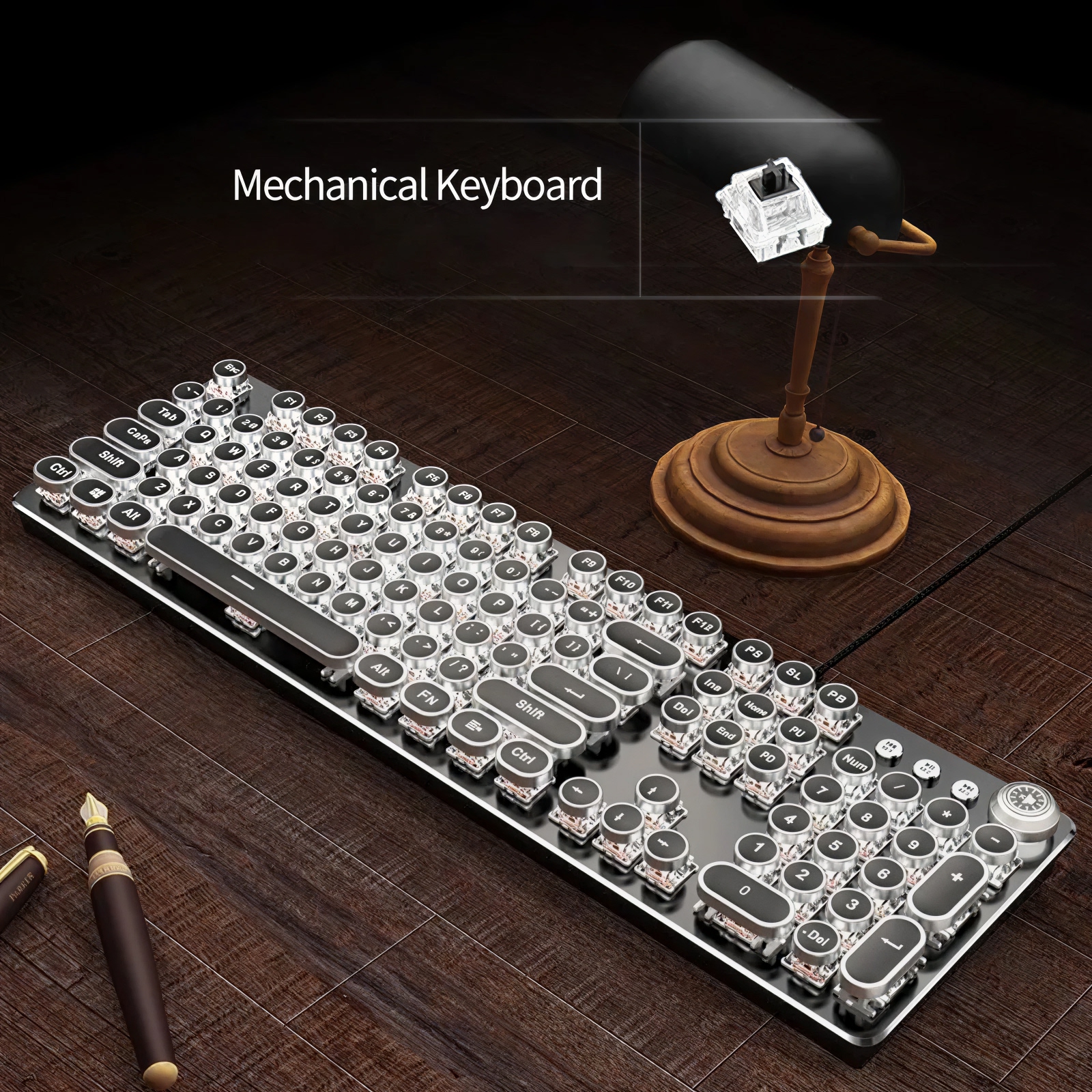 English Home Office - Mechanical Gaming Keyboard USB Wired Keyboard
