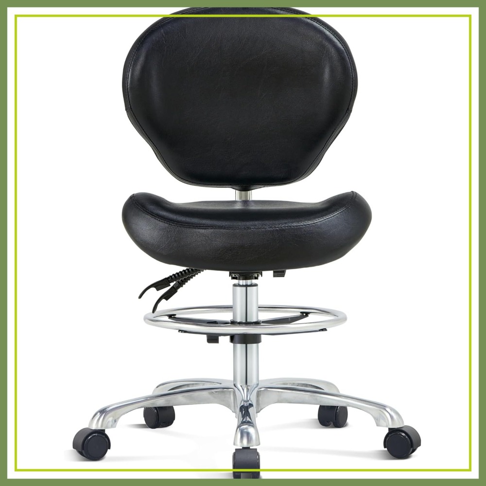 Home Office Free - Height Adjustable Drafting Stool with Back