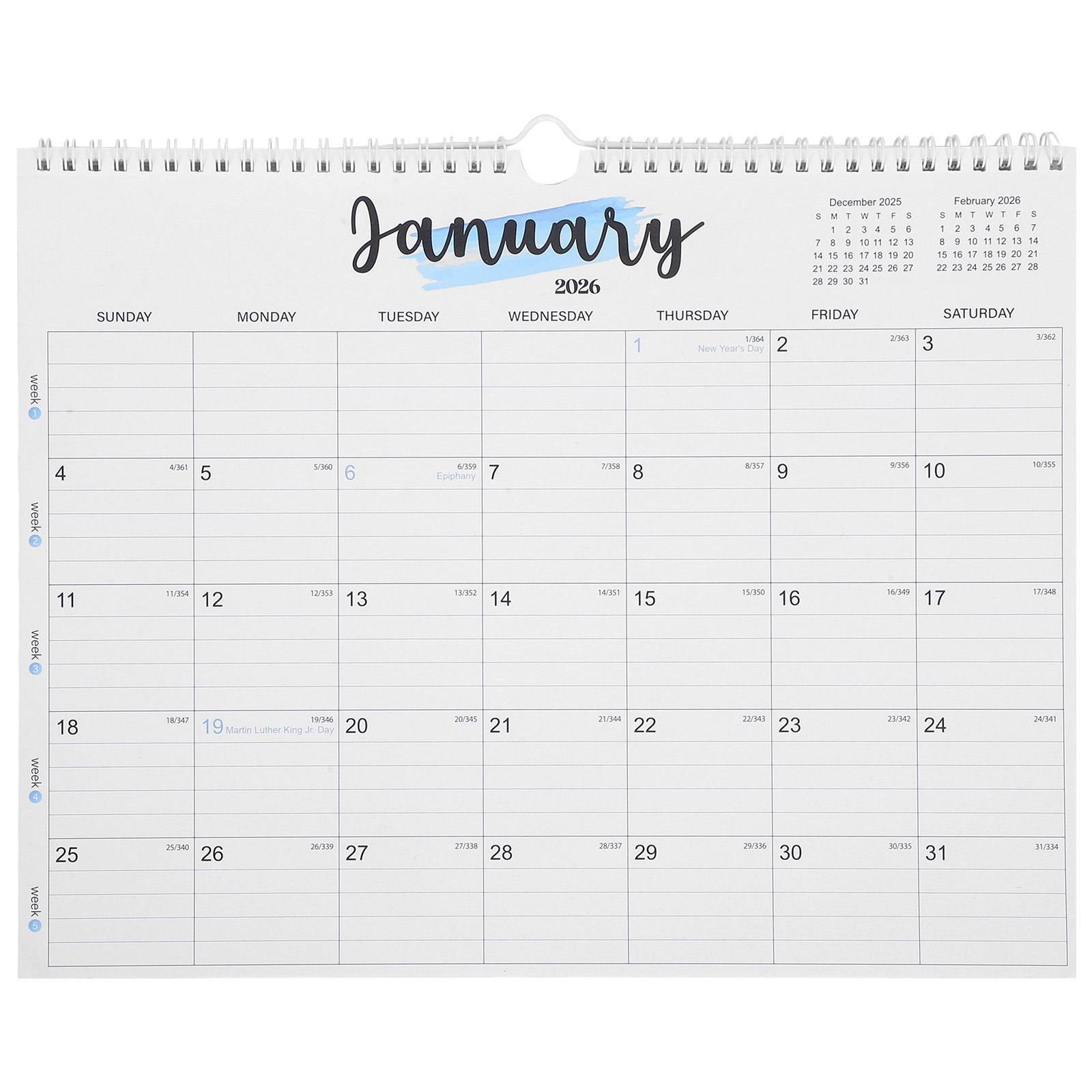 Home Office Holidays 2026 - 2026 Large Hanging Wall Calendar Spiral