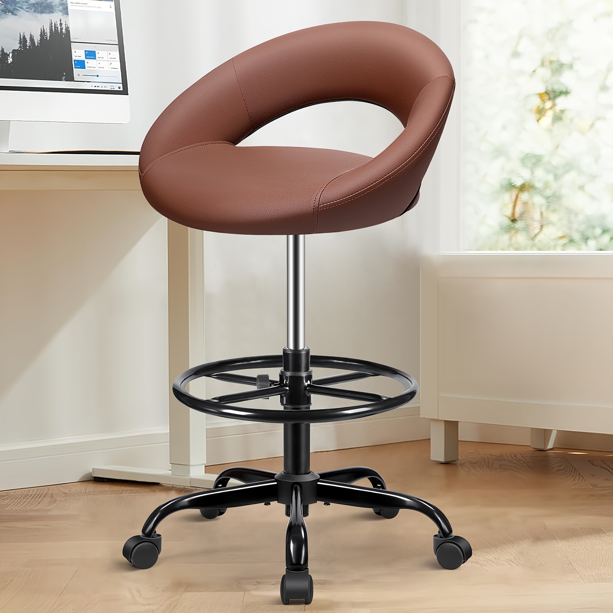 Home Office Free - Ergonomic Drafting Chair - PU Leather