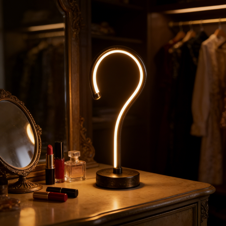 Home Office Questions - 1PC Vintage Question Mark LED Table