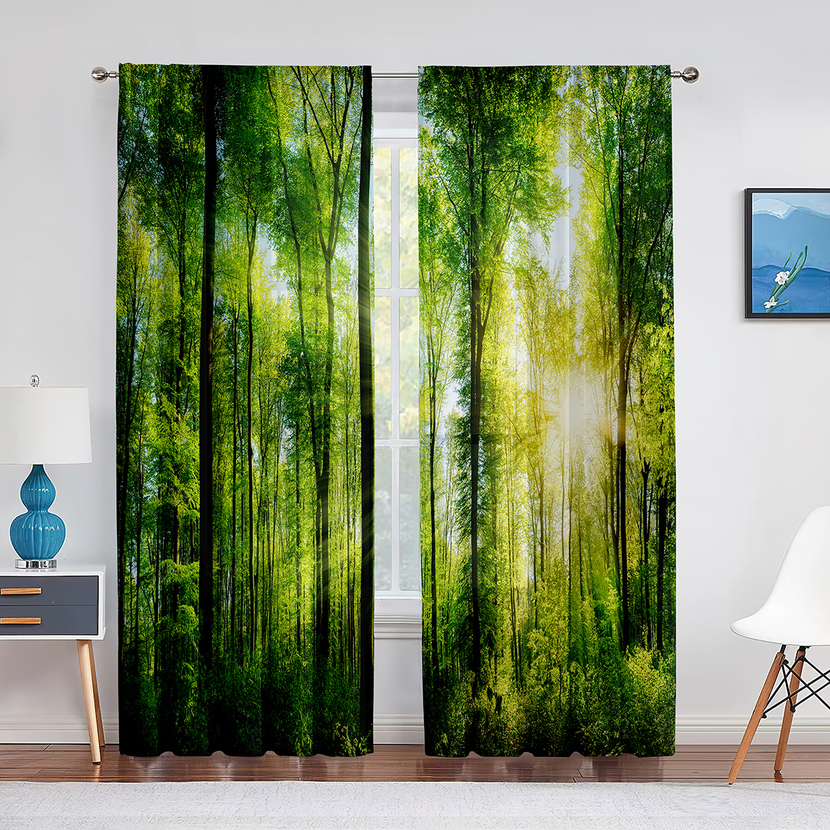 Home Office With View - Woodland Forest Foliage Sunbeams Nature View