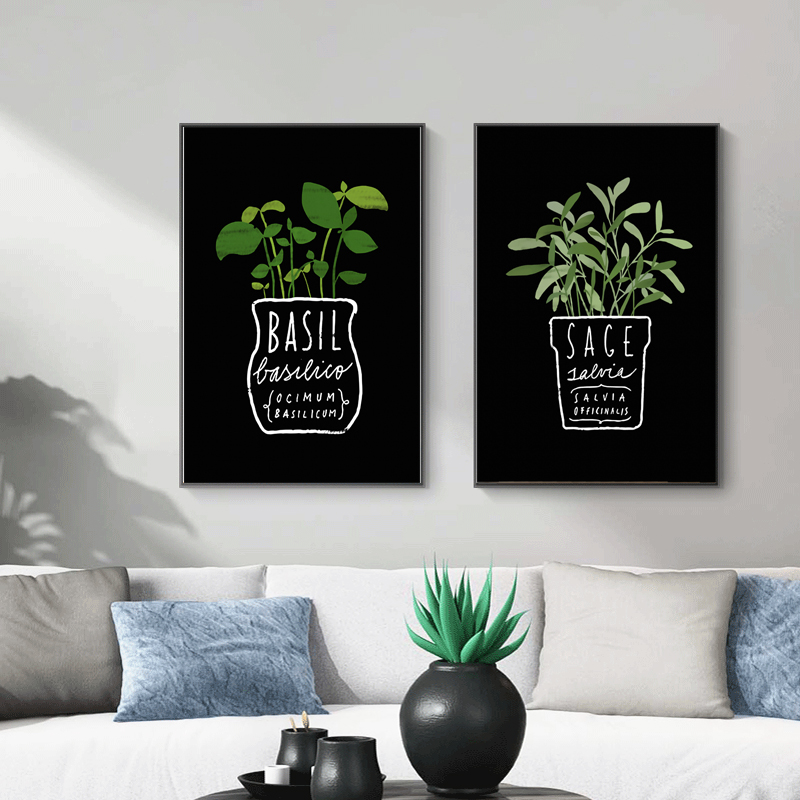 Home Office Depot - Canvas Painting Potted Green Plants Posters