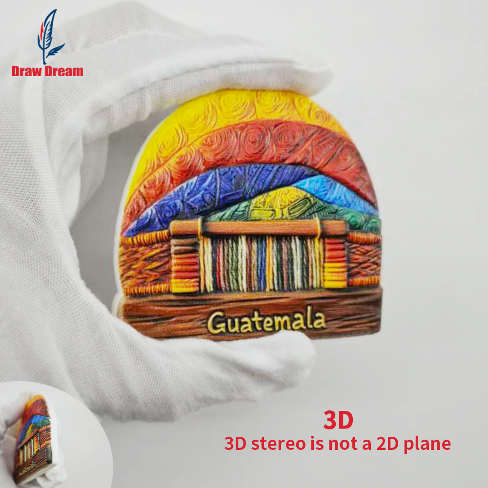 Home Office Guatemala - 1Pc Guatemala Creative 3D Embossed Refrigerator