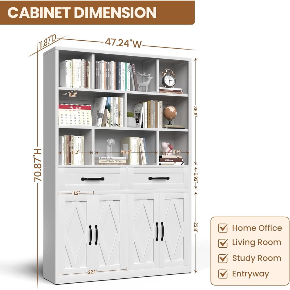 Sturdy Metal Tall Bookcase wit - Home Office Free avaliação e preço