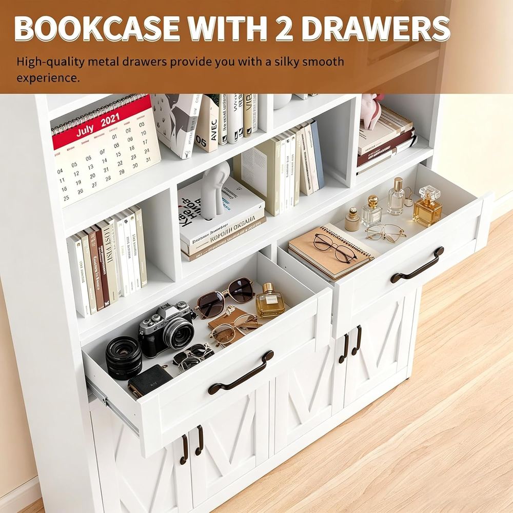 Sturdy Metal Tall Bookcase wit - Home Office Free avaliação e preço