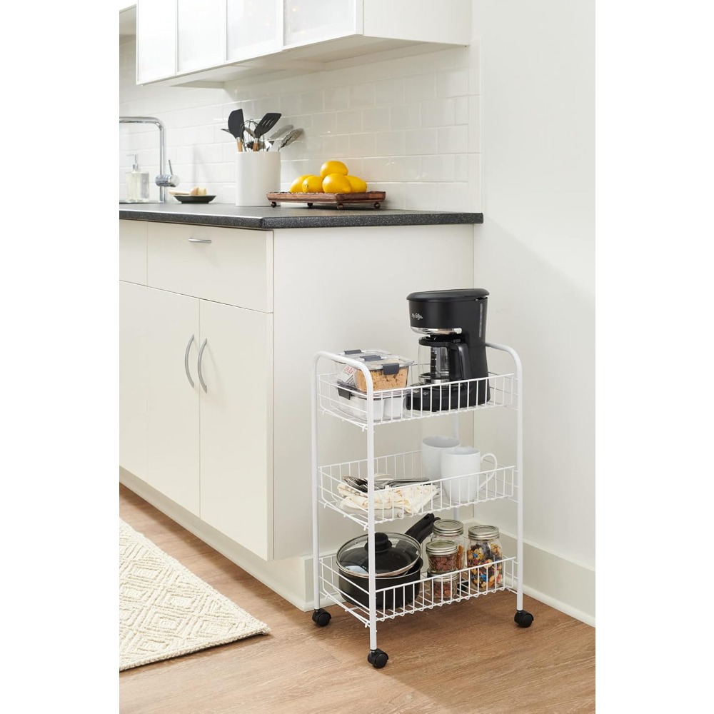 3-Tier Shelving Wheeled Organi - Home Office X Post avaliação e preço