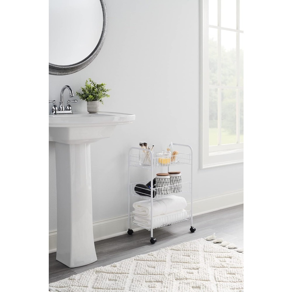 3-Tier Shelving Wheeled Organi - Home Office X Post avaliação e preço