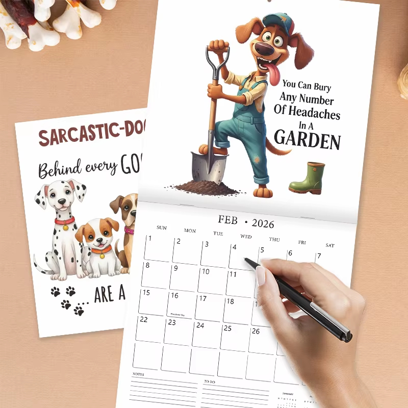 2026 Sarcastic Dogs Calendar H - Home Office Holidays 2026 avaliação e preço