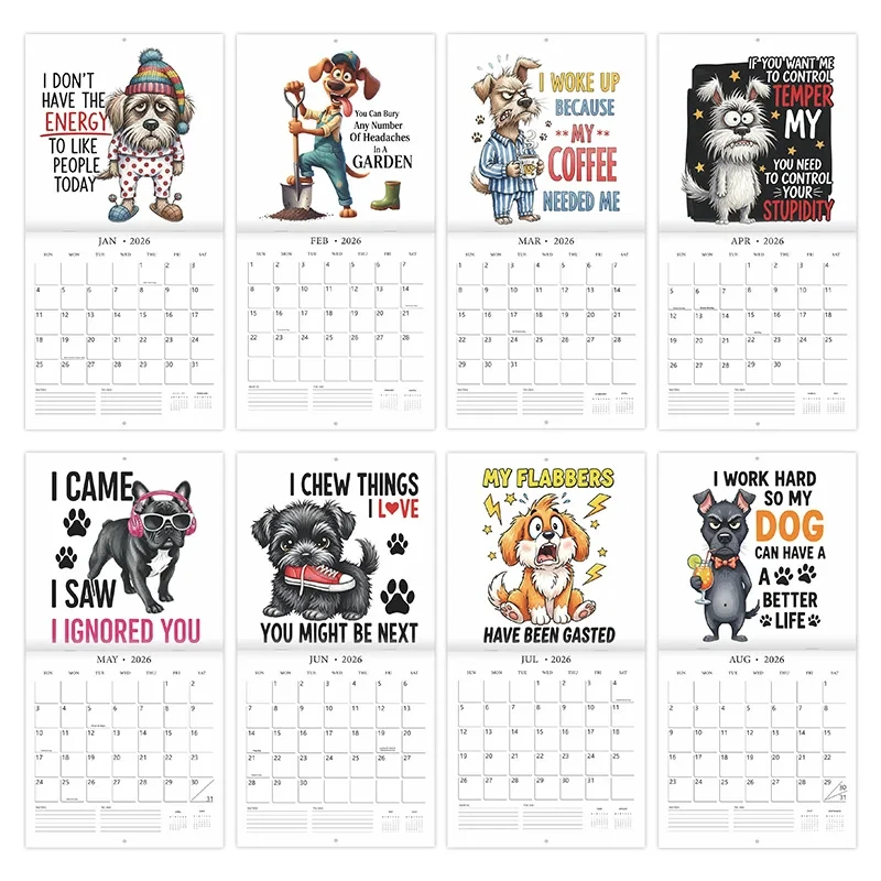 2026 Sarcastic Dogs Calendar H - Home Office Holidays 2026 avaliação e preço