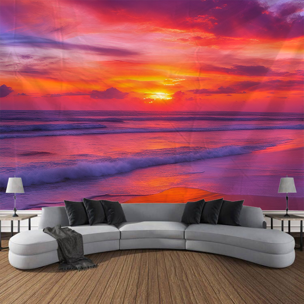 Sea view oil painting tapestry - Home Office With View avaliação e preço