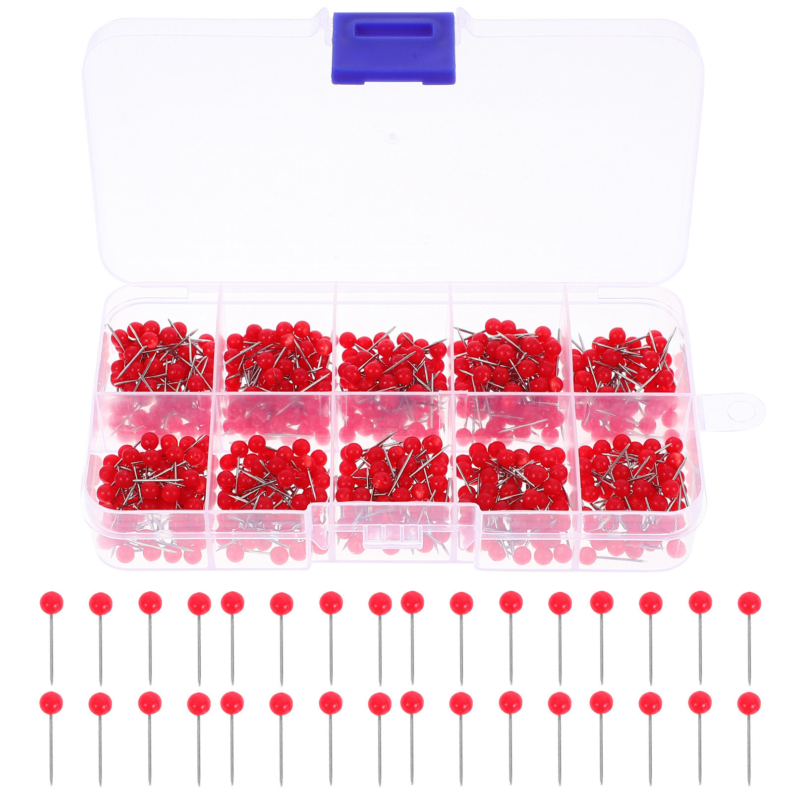 600Pcs Map Tacks Red Round Hea - Home Office Head avaliação e preço
