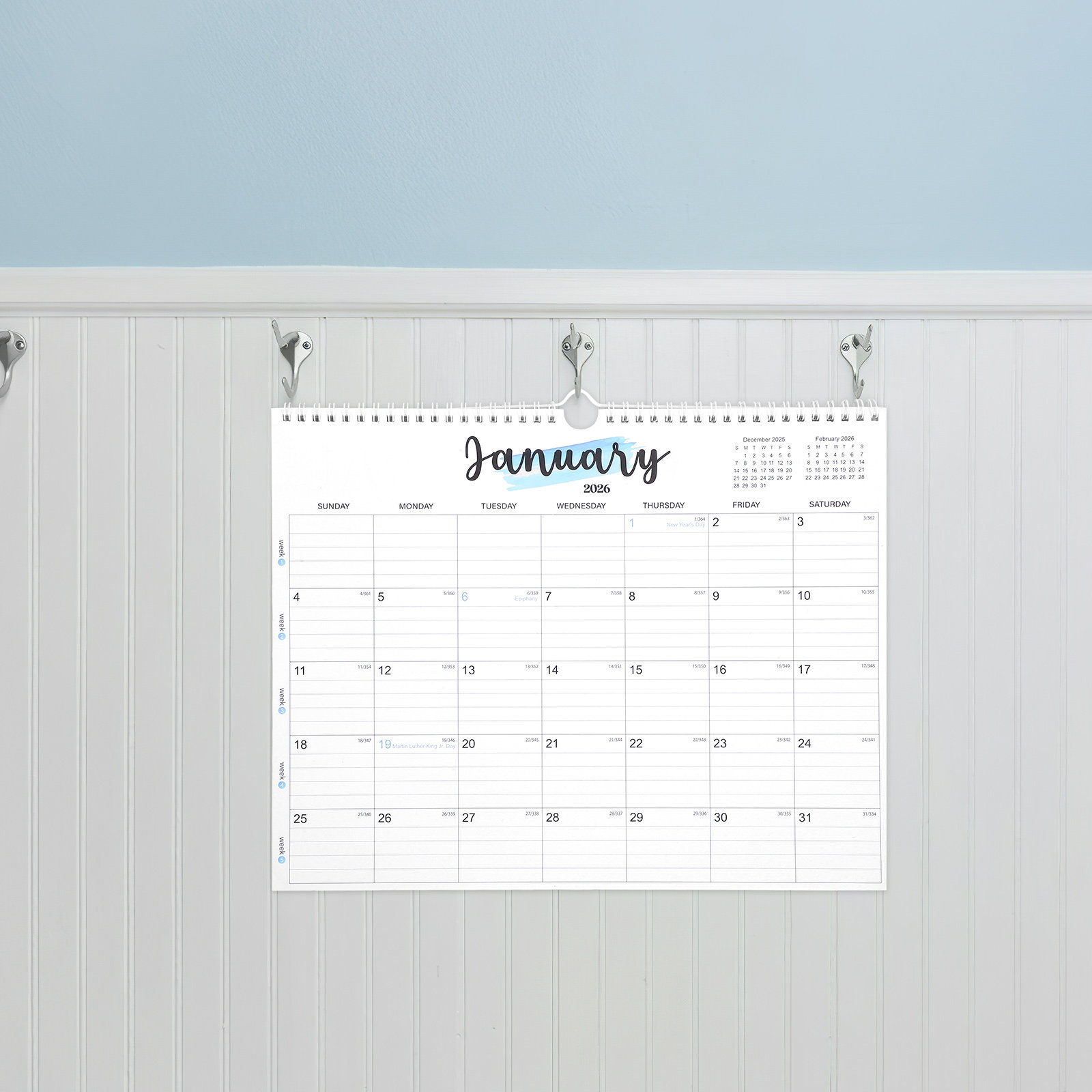 2026 Large Hanging Wall Calend - Home Office Holidays 2026 avaliação e preço