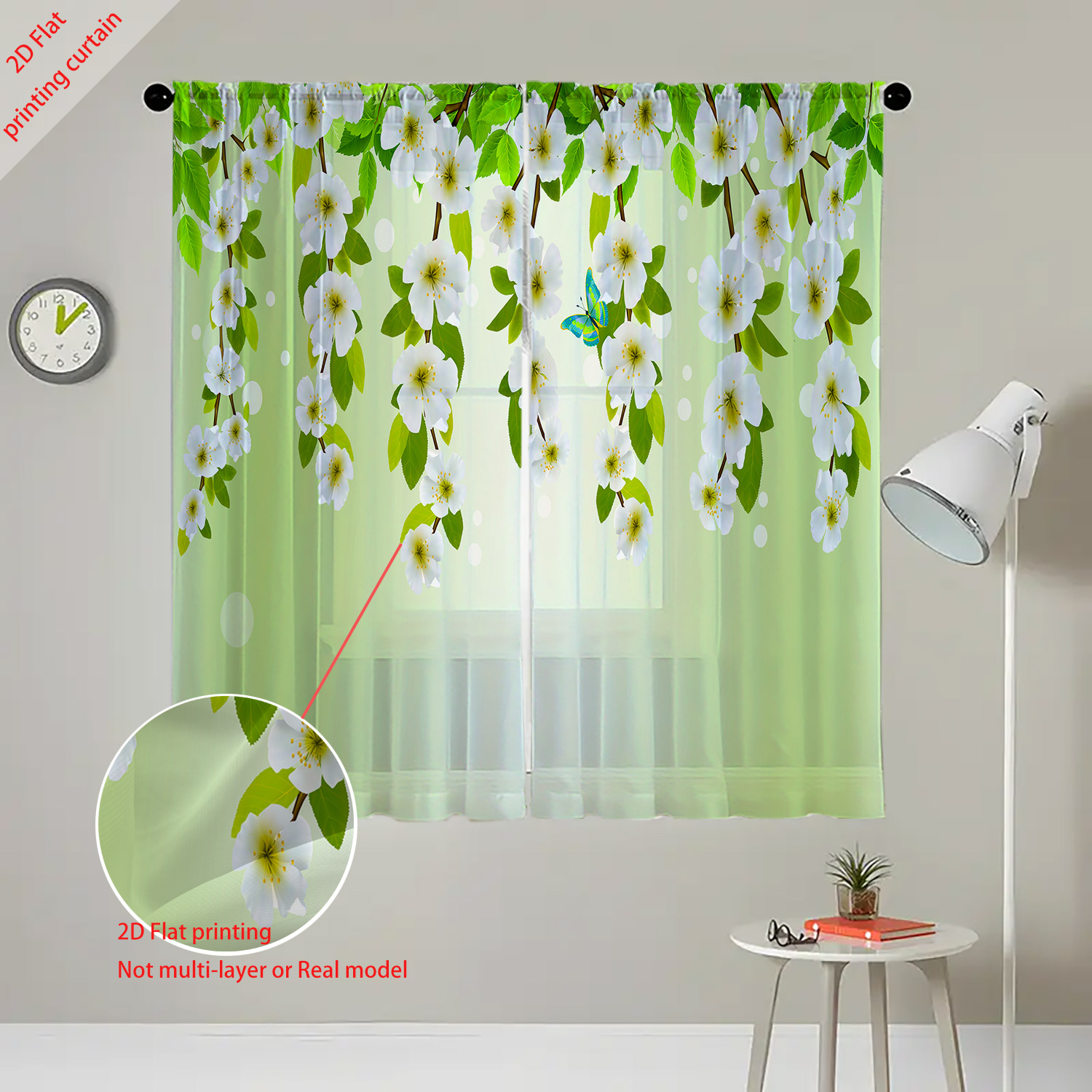 Printed transparent gauze curt - Home Office Rate avaliação e preço