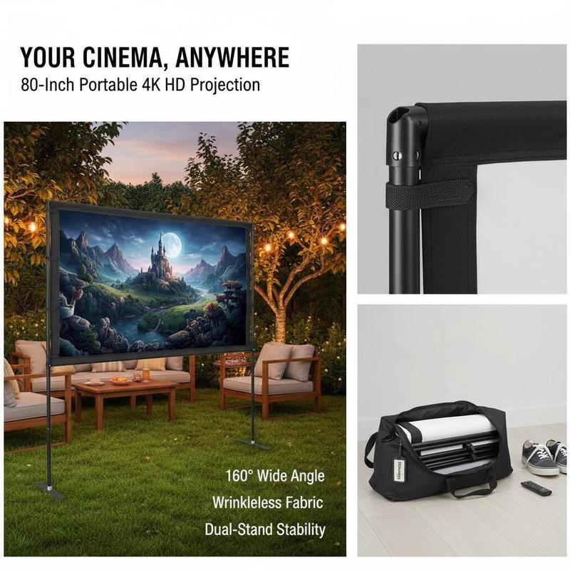 Portable Movie Display 80 Inch - Home Office With View avaliação e preço