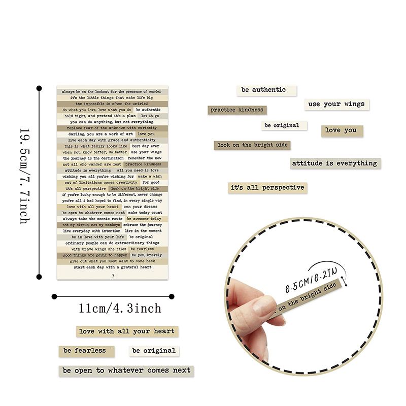 8pcs Brown Notes Quote Sticker - Home Office Quotes avaliação e preço
