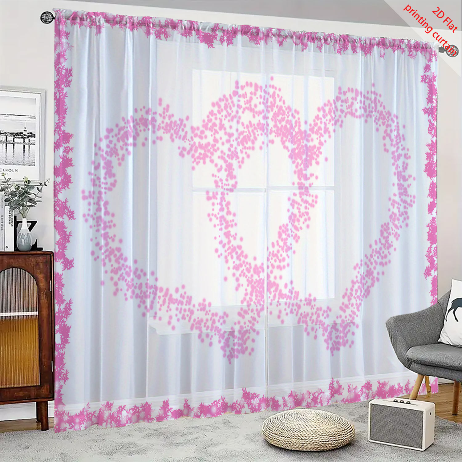 Heart shaped printed transpare - Home Office Rate avaliação e preço