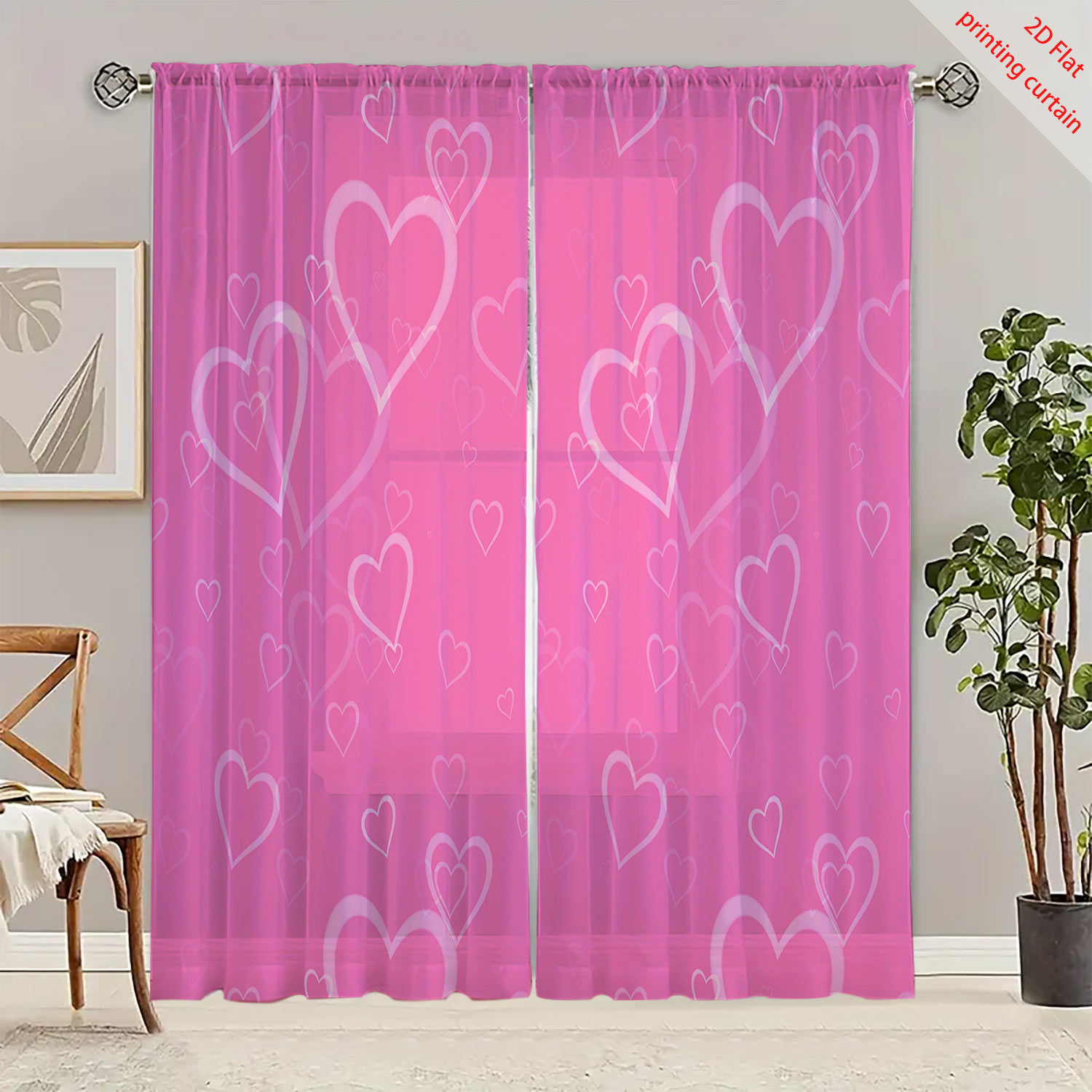 Heart shaped printed transpare - Home Office Rate avaliação e preço
