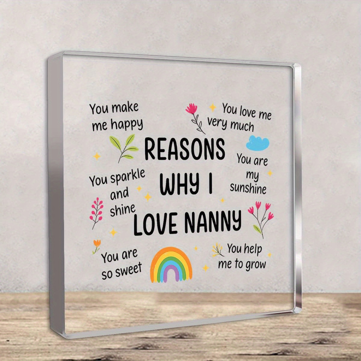 Nanny Gifts Boho Floral Rainbo - Home Office Quotes avaliação e preço