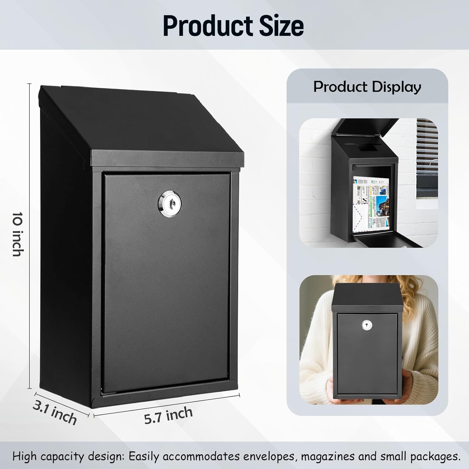 Rust-Proof Steel Wall Mailbox  - Home Office Reference Number avaliação e preço