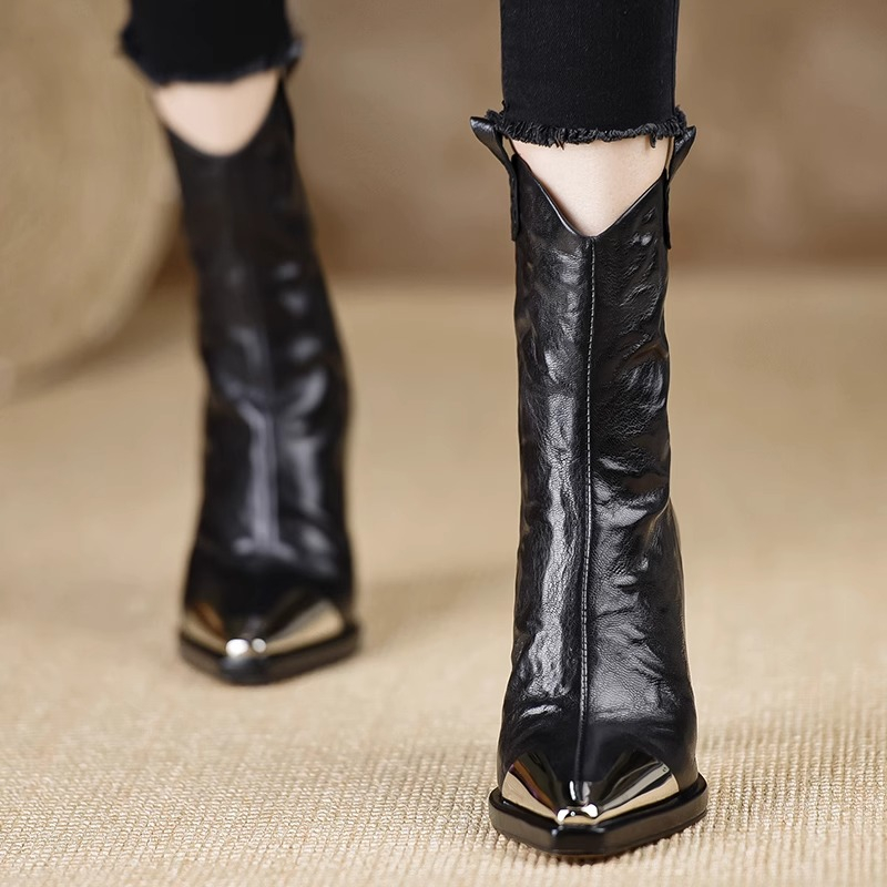 Women's Fashion Thick Heel Sin - Home Office Head avaliação e preço