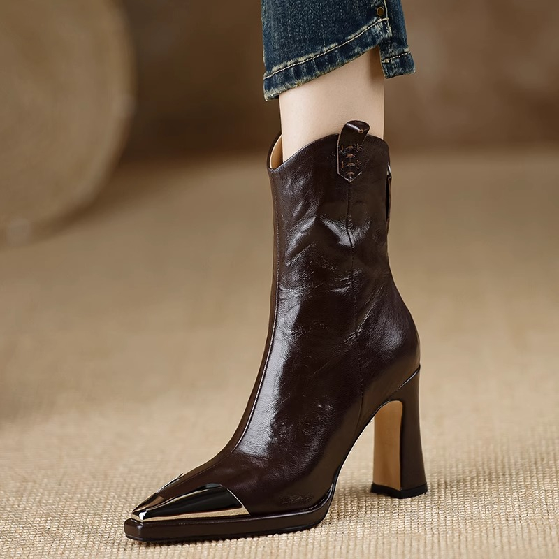 Women's Fashion Thick Heel Sin - Home Office Head avaliação e preço
