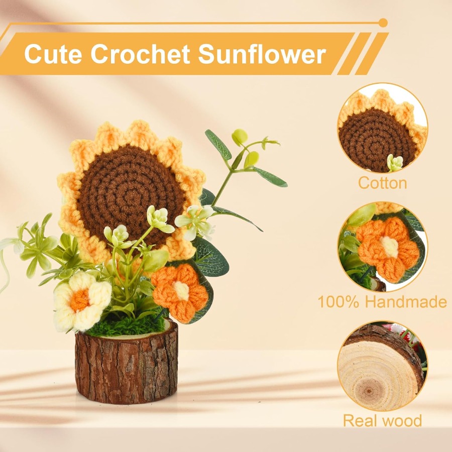 Cute Crochet Flowers Bouquet H - Home Office Depot avaliação e preço