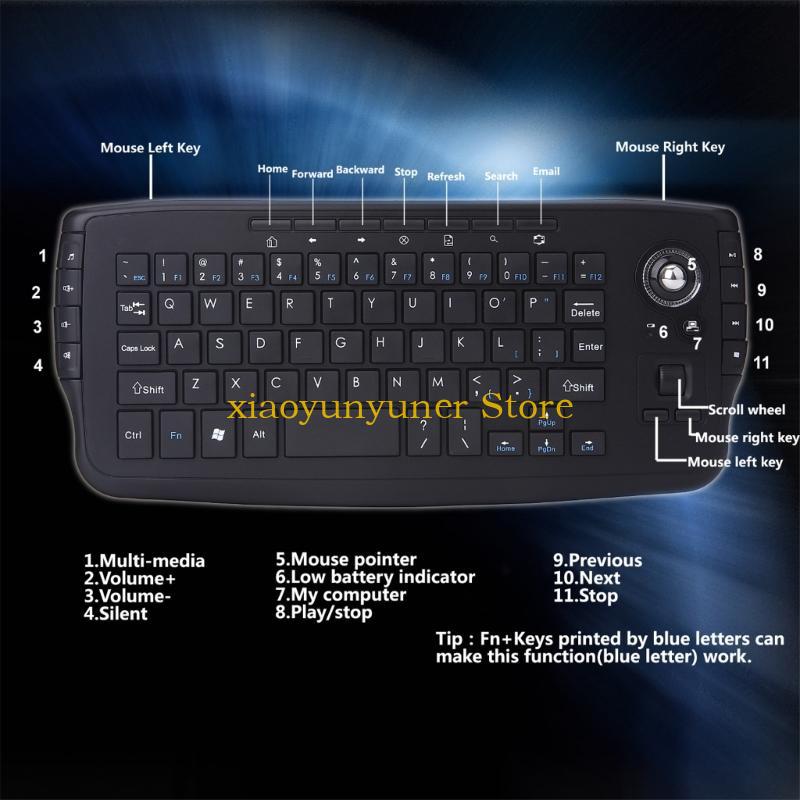 Trackball Wireless 2.4G Keyboa - English Home Office avaliação e preço