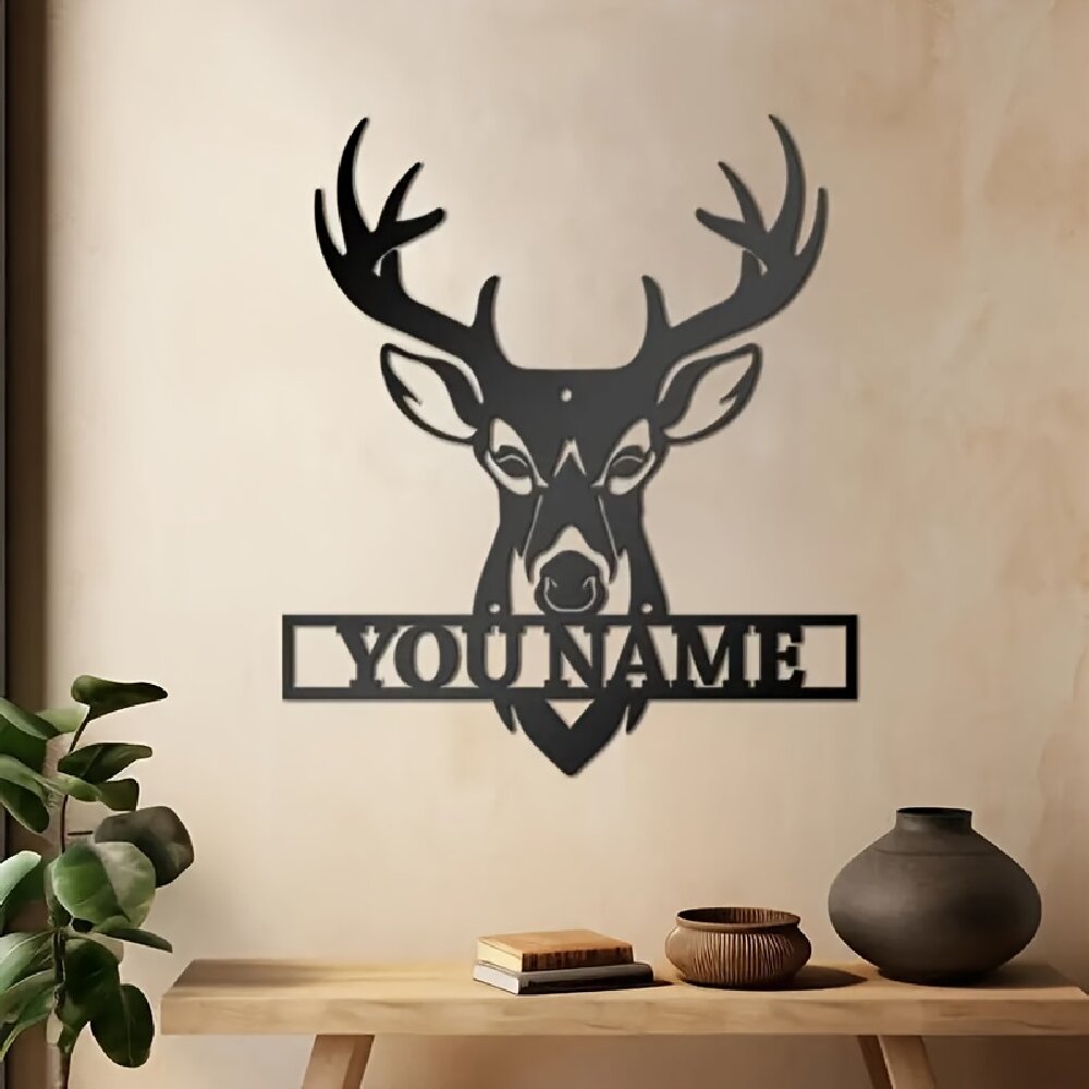 Customized Name&Elk Head Desig - Home Office Head avaliação e preço