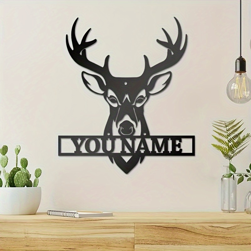 Customized Name&Elk Head Desig - Home Office Head avaliação e preço
