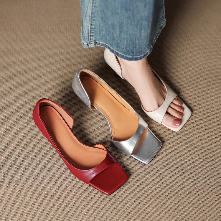 Women's Elegant Open Toes Squa - Home Office Head avaliação e preço