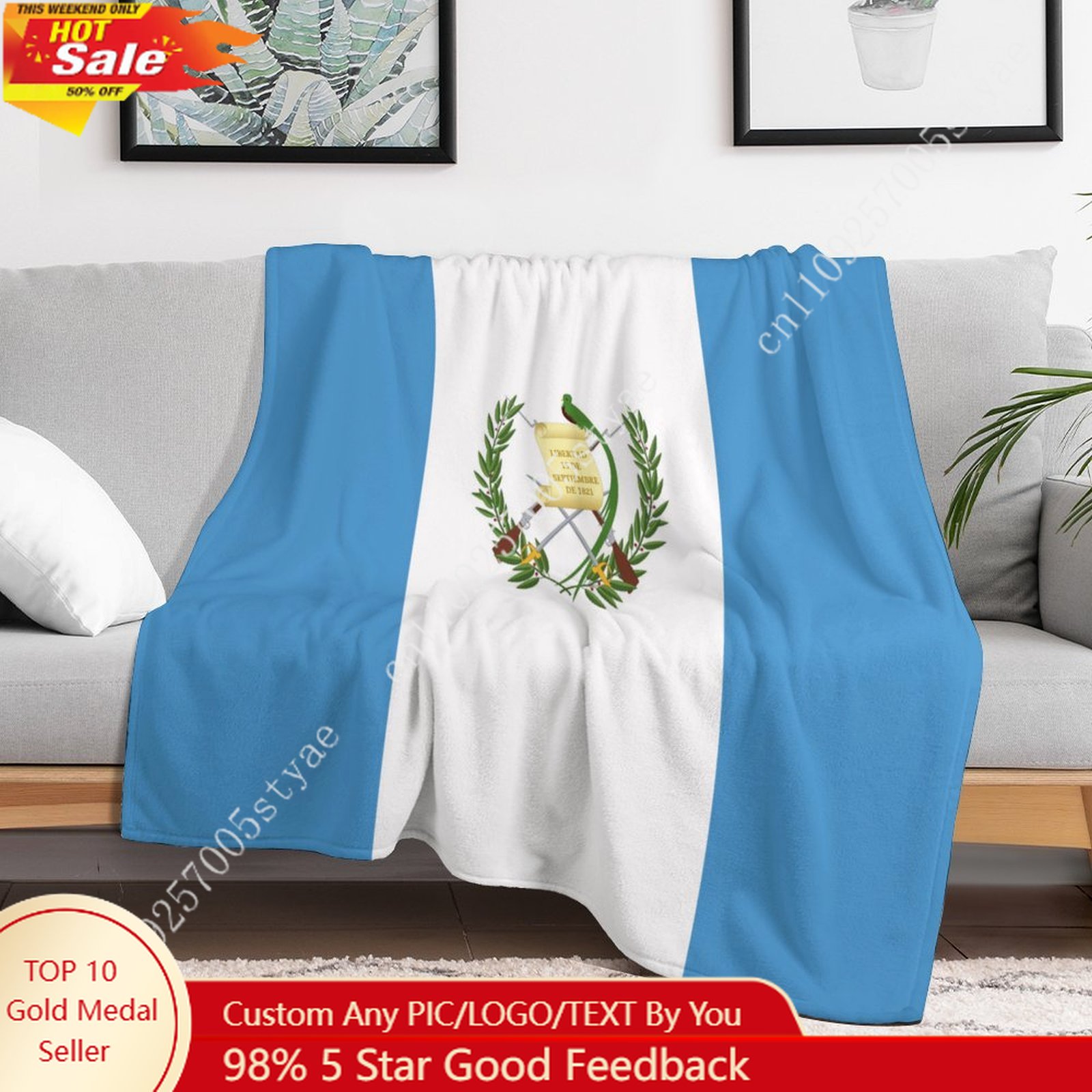 Guatemala Flag Flannel Blanket - Home Office Guatemala avaliação e preço