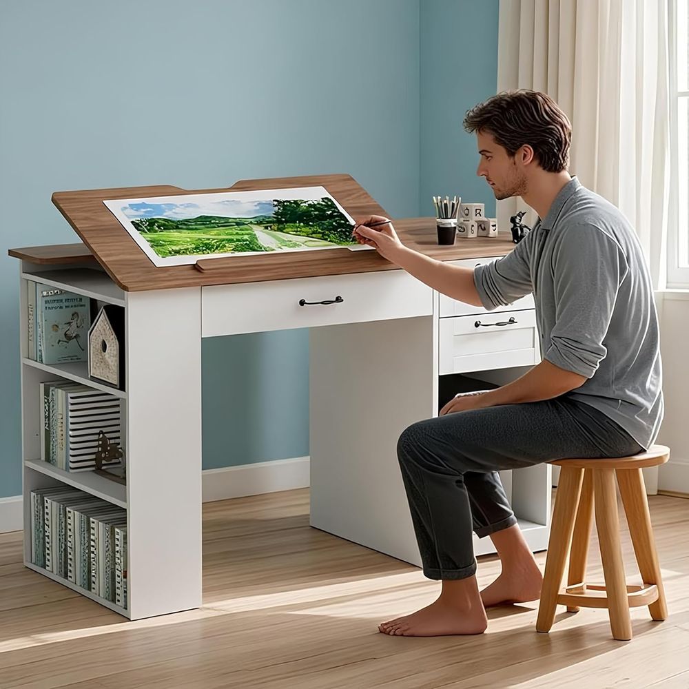 Adjustable Desk with Storage a - Home Office Desks avaliação e preço