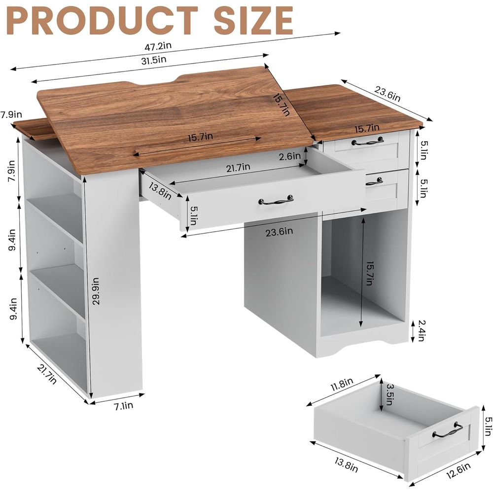 Adjustable Desk with Storage a - Home Office Desks avaliação e preço
