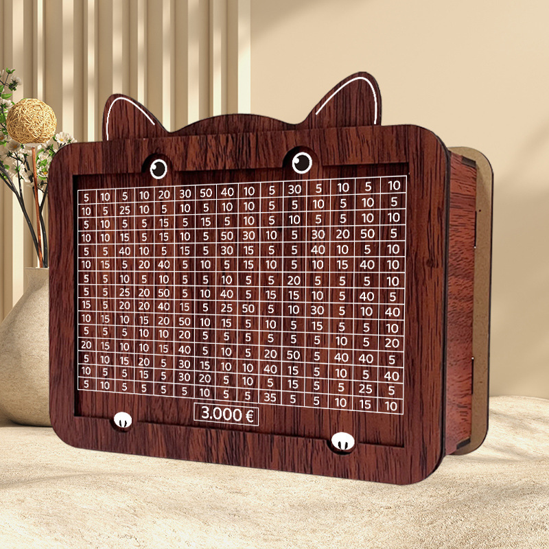 Rustic Penny Bank with Goal Tr - Home Office Budget avaliação e preço