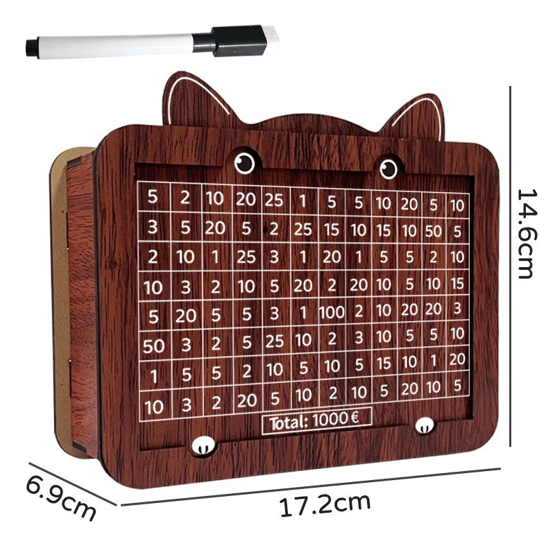 Rustic Penny Bank with Goal Tr - Home Office Budget avaliação e preço