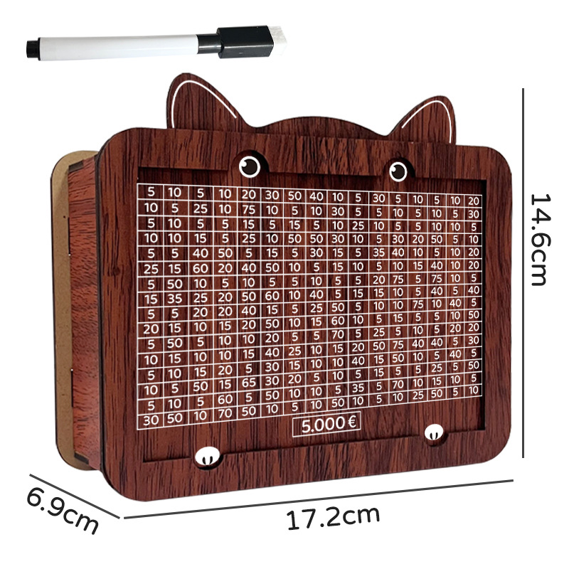 Rustic Penny Bank with Goal Tr - Home Office Budget avaliação e preço