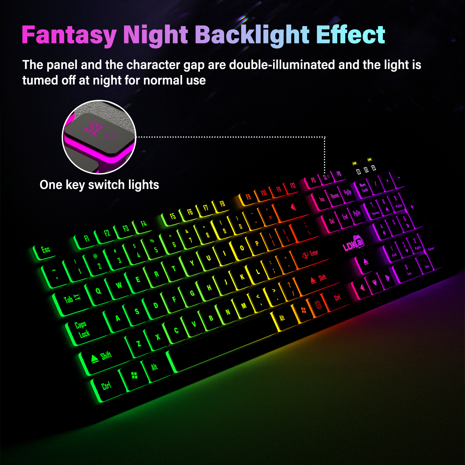 Computer Gaming Keyboard Light - English Home Office avaliação e preço