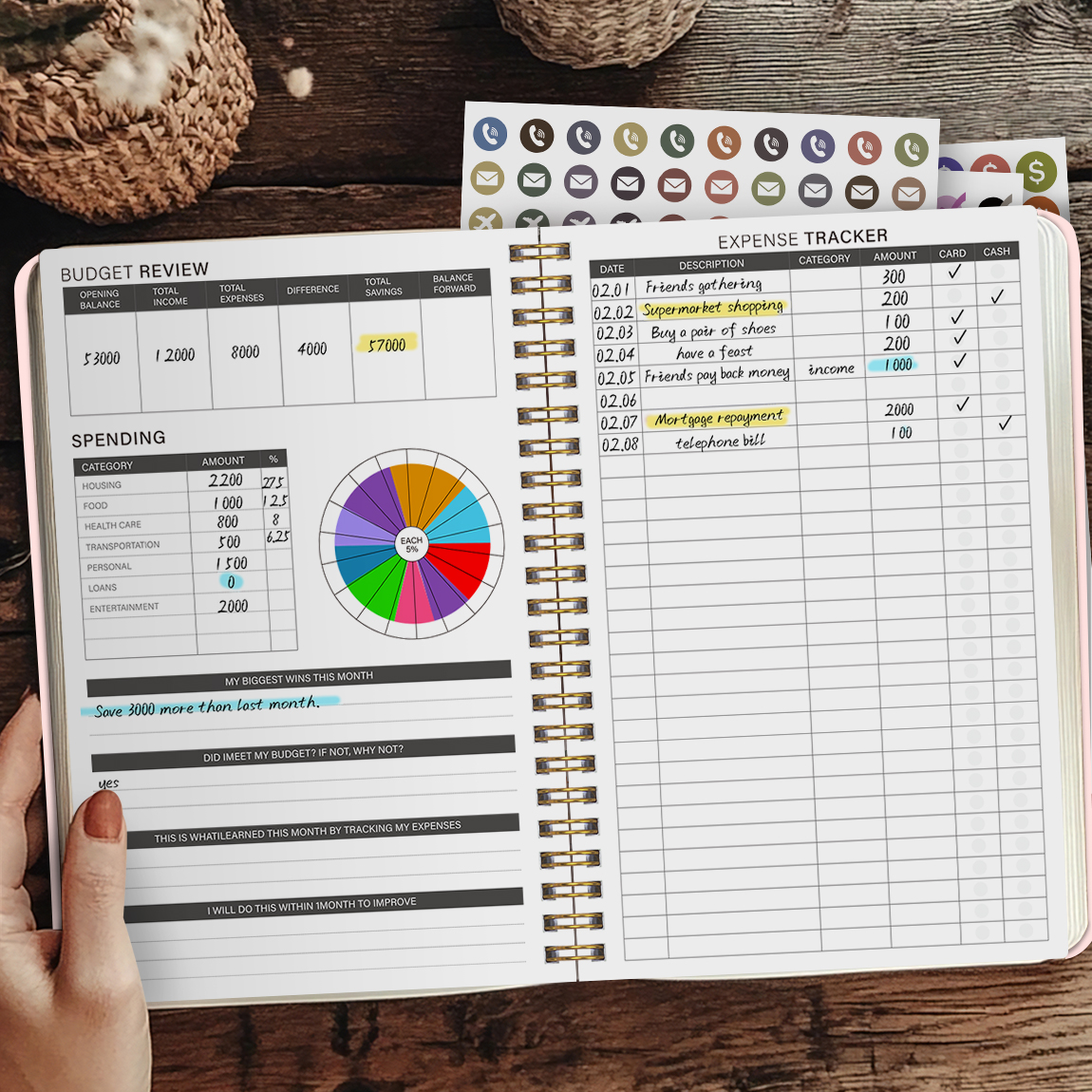 A5 Budget Planner Book with 3  - Home Office Budget avaliação e preço