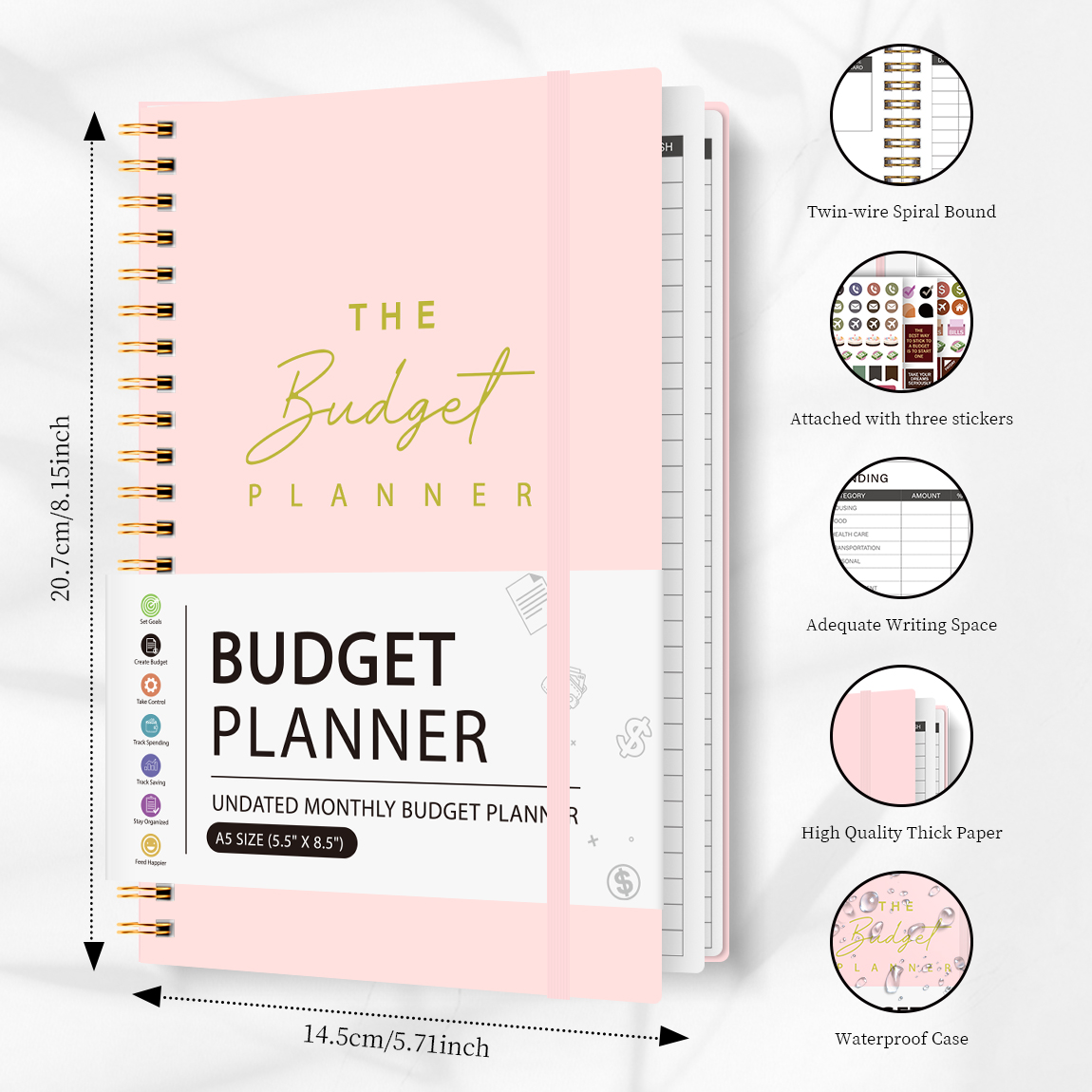 A5 Budget Planner Book with 3  - Home Office Budget avaliação e preço