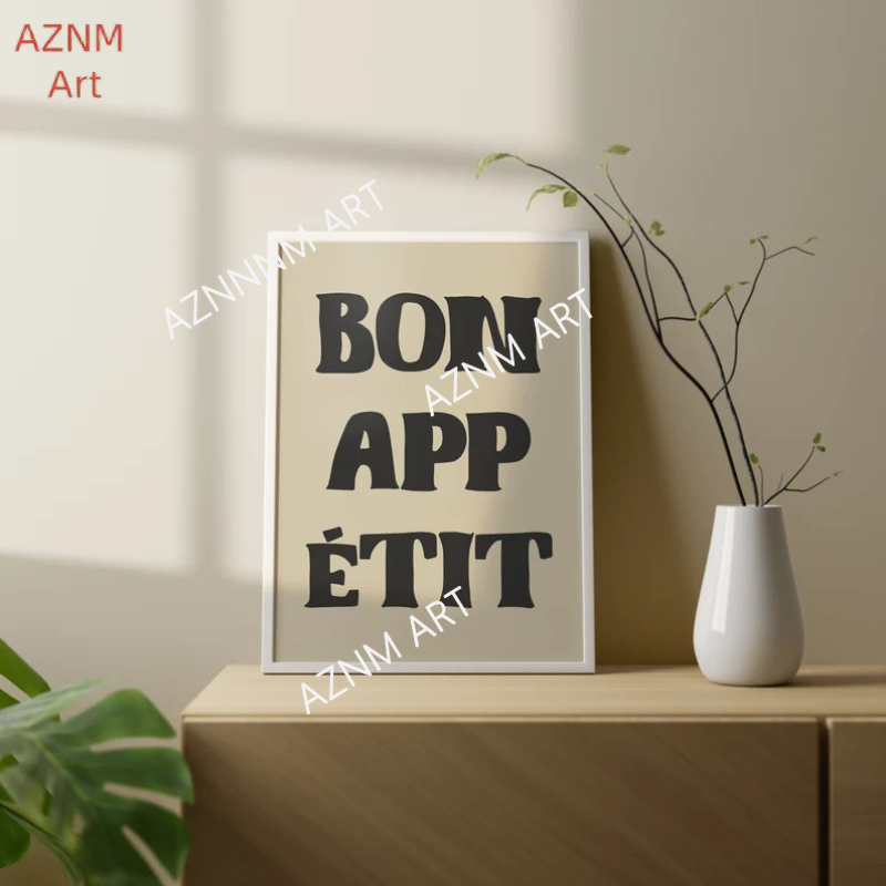 1pc Bon Appetit Art Poster Fre - Home Office Quotes avaliação e preço