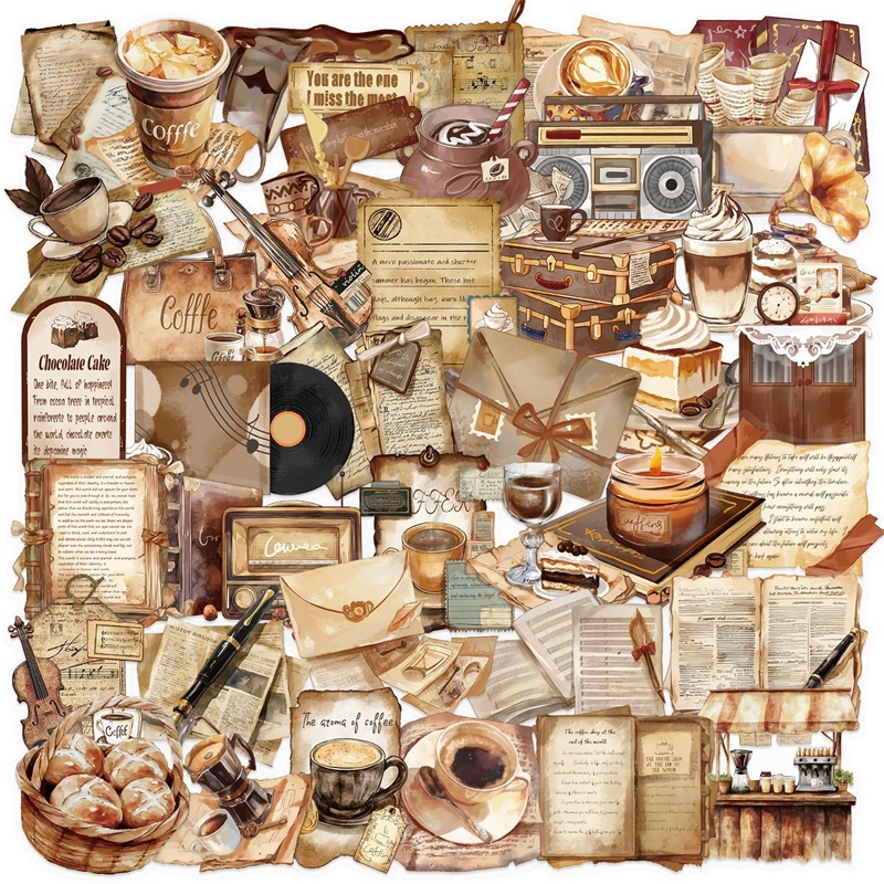 50PCS Vintage Coffee Letter PE - Home Office Quotes avaliação e preço