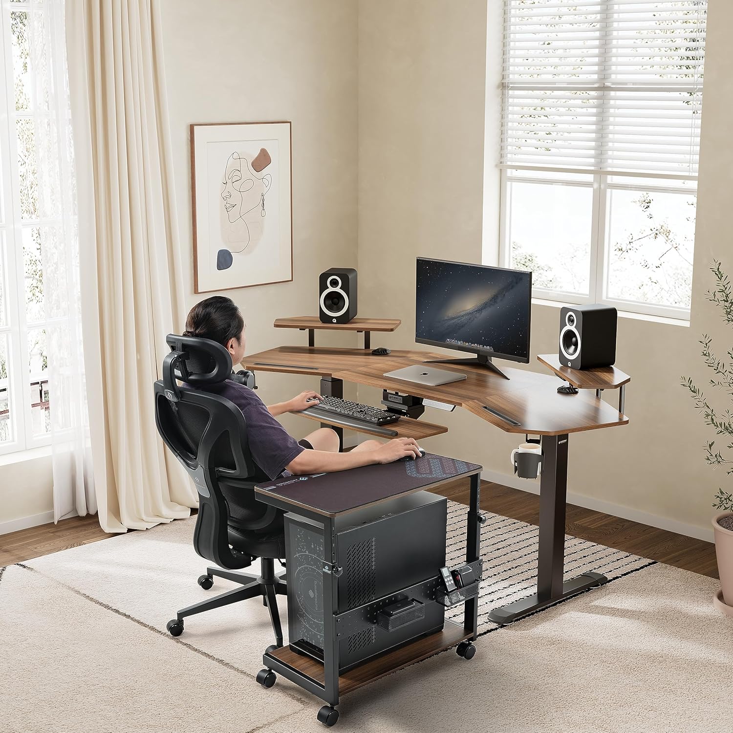 Height Adjustable PC Tower Sta - Home Office Printer avaliação e preço