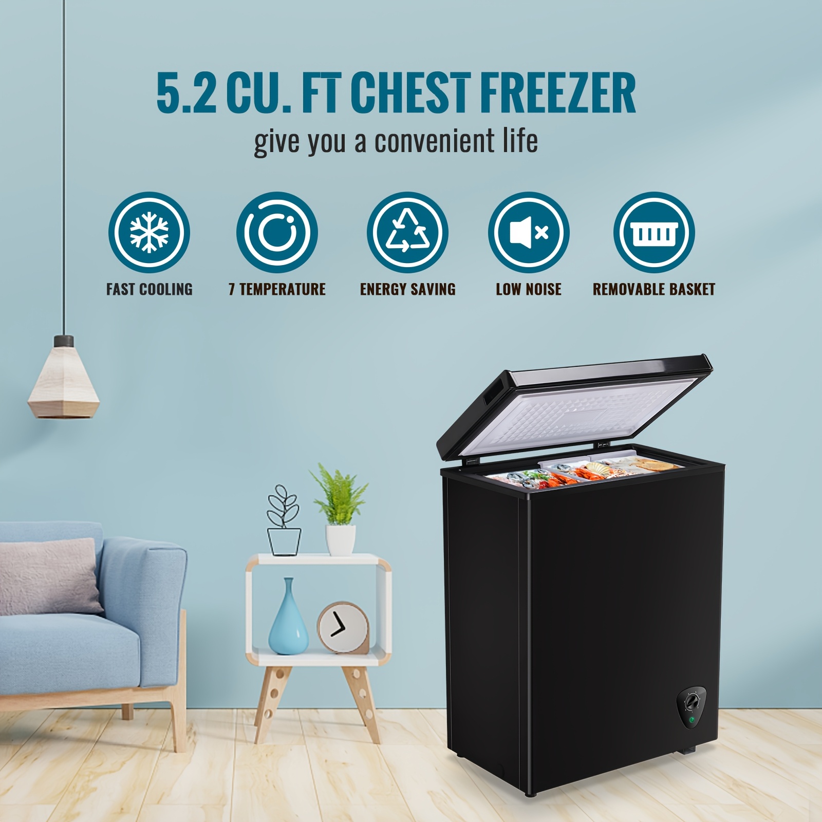 5.2 CU.FT. Compact Chest Freez - Home Office Rate avaliação e preço