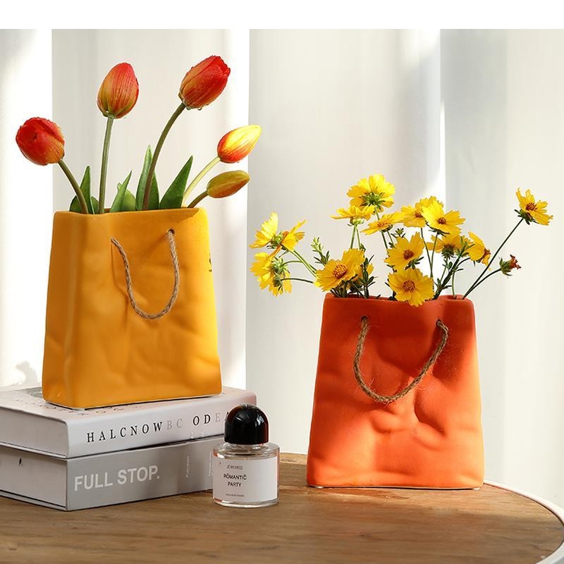 Ceramic Tote Bag Vase Morandi  - Home Office Form avaliação e preço