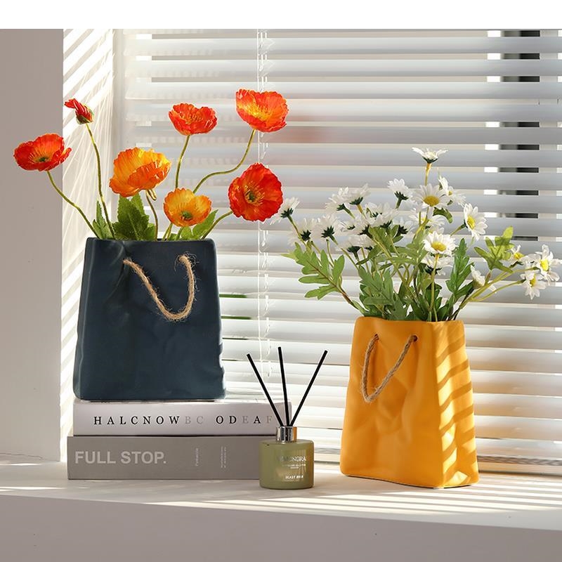 Ceramic Tote Bag Vase Morandi  - Home Office Form avaliação e preço