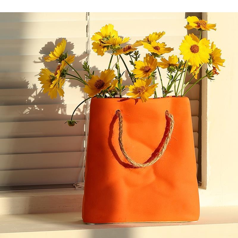 Ceramic Tote Bag Vase Morandi  - Home Office Form avaliação e preço