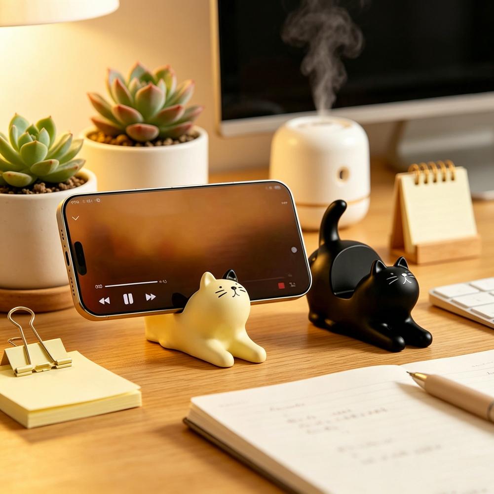 Weighted Phone Stand Cute Cat  - Home Office With View avaliação e preço