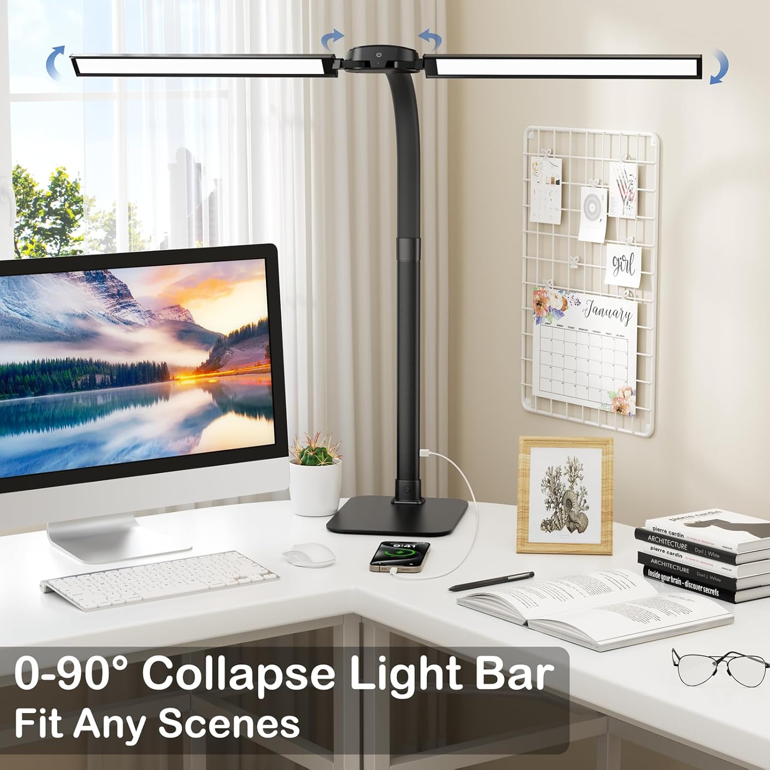 Double Head LED Desk Lamp with - Home Office Head avaliação e preço